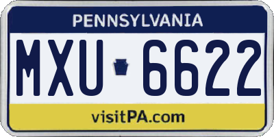 PA license plate MXU6622