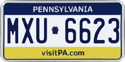 PA license plate MXU6623