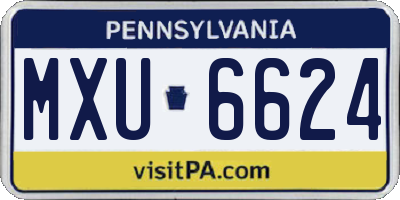 PA license plate MXU6624