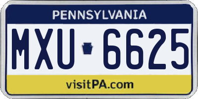 PA license plate MXU6625