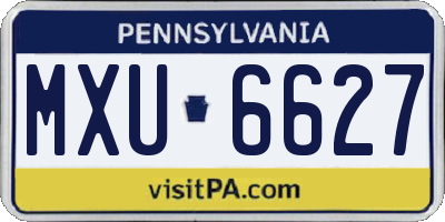 PA license plate MXU6627