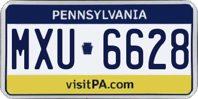 PA license plate MXU6628