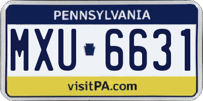 PA license plate MXU6631