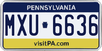 PA license plate MXU6636