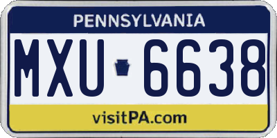 PA license plate MXU6638