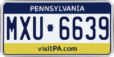 PA license plate MXU6639