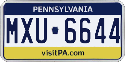PA license plate MXU6644