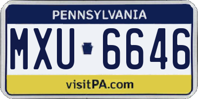PA license plate MXU6646