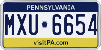 PA license plate MXU6654