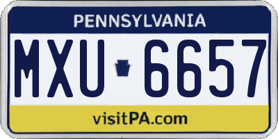 PA license plate MXU6657