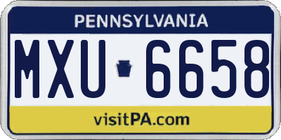PA license plate MXU6658