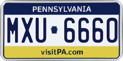 PA license plate MXU6660