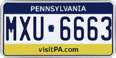 PA license plate MXU6663