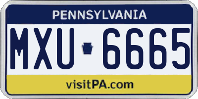 PA license plate MXU6665
