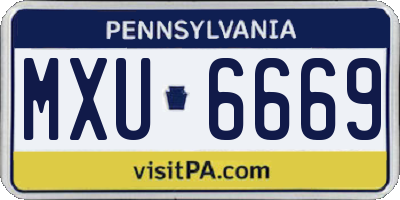 PA license plate MXU6669