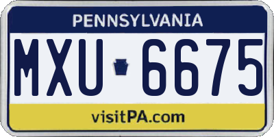 PA license plate MXU6675