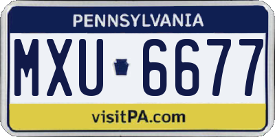 PA license plate MXU6677