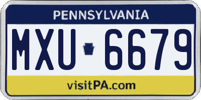PA license plate MXU6679