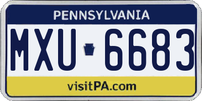 PA license plate MXU6683