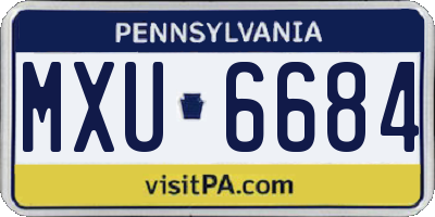 PA license plate MXU6684
