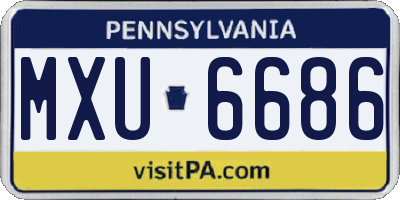 PA license plate MXU6686