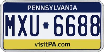 PA license plate MXU6688