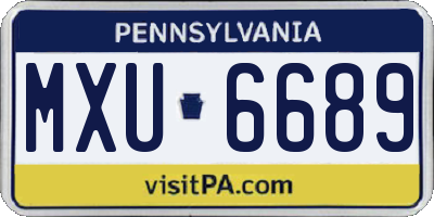 PA license plate MXU6689