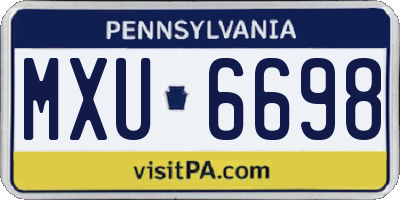 PA license plate MXU6698