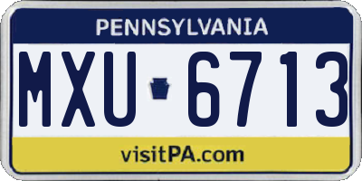 PA license plate MXU6713