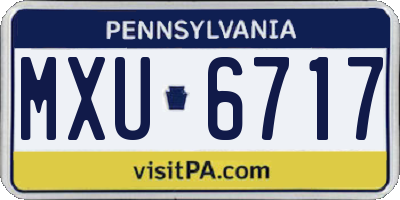 PA license plate MXU6717
