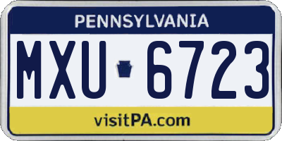 PA license plate MXU6723