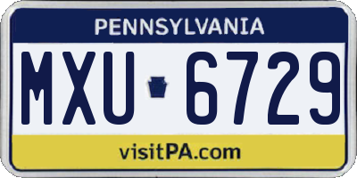 PA license plate MXU6729