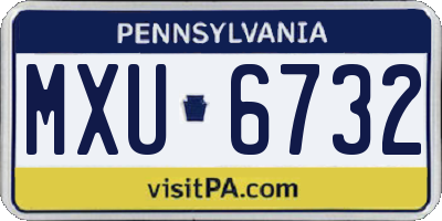 PA license plate MXU6732