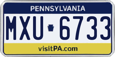 PA license plate MXU6733