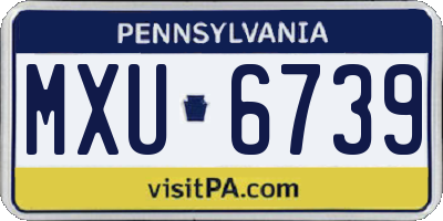 PA license plate MXU6739