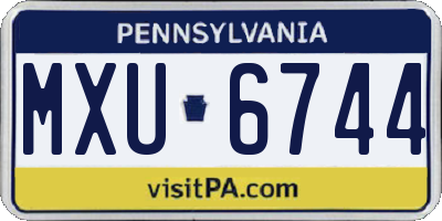 PA license plate MXU6744
