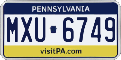PA license plate MXU6749