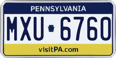 PA license plate MXU6760