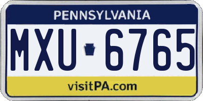 PA license plate MXU6765