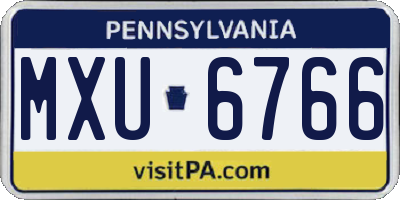 PA license plate MXU6766