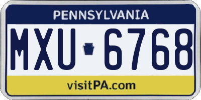 PA license plate MXU6768