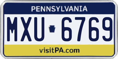 PA license plate MXU6769