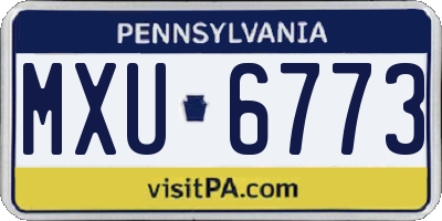 PA license plate MXU6773