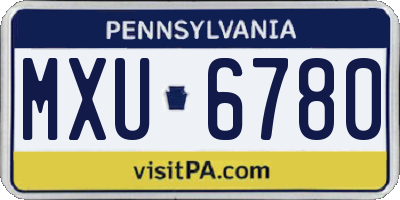 PA license plate MXU6780