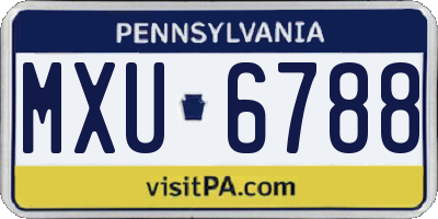 PA license plate MXU6788