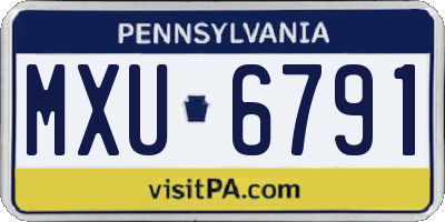 PA license plate MXU6791