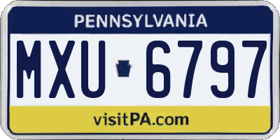 PA license plate MXU6797