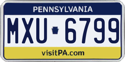 PA license plate MXU6799
