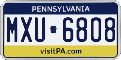 PA license plate MXU6808
