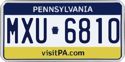 PA license plate MXU6810